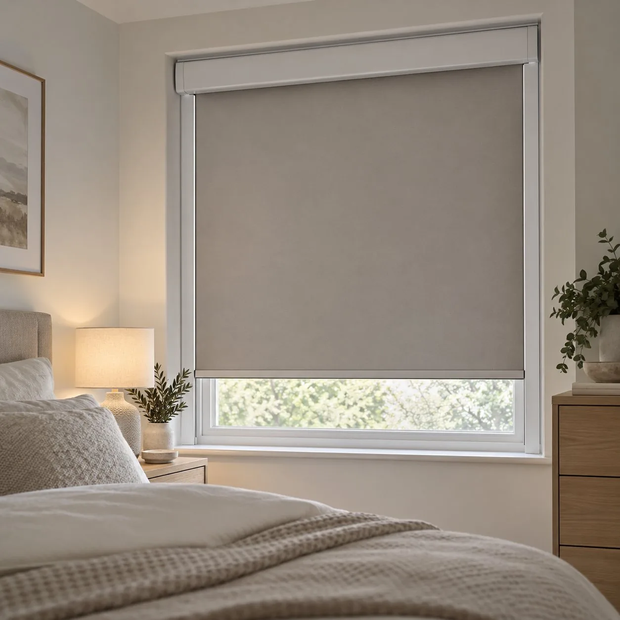 Made-to-measure Bloc blackout blinds shown in a real home setting