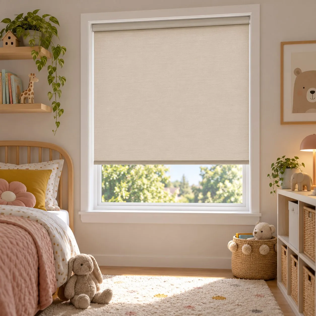 Made-to-measure Cordless blinds shown in a real home setting