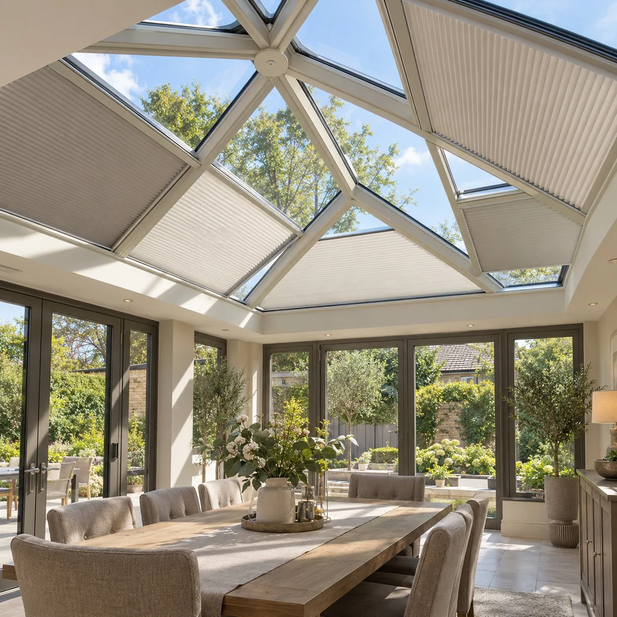 Made-to-measure Lantern blinds shown in a real home setting