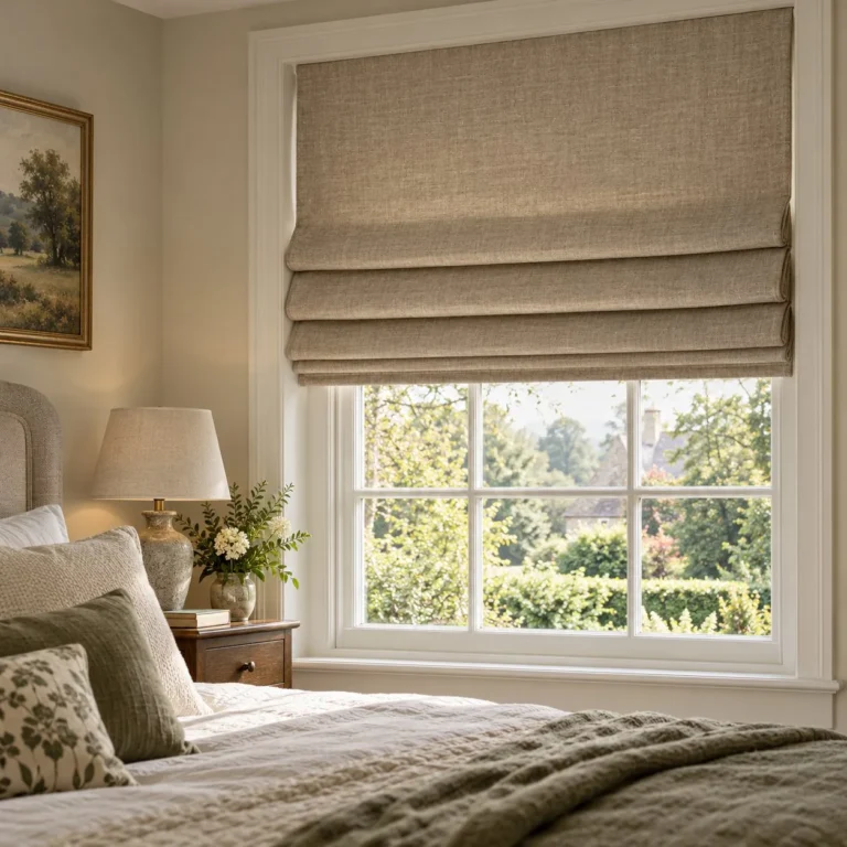 Roman Blinds example in a home setting