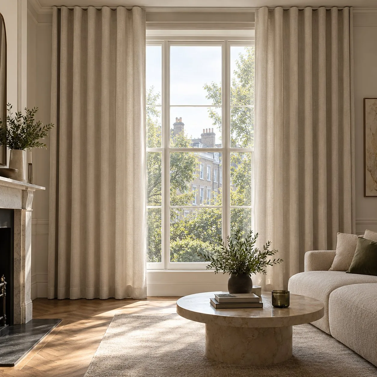 Made-to-measure curtains in a Luton home