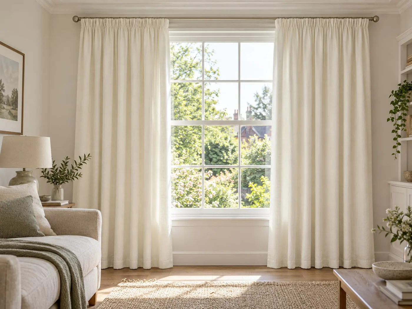 Cotton Curtains example in a home setting
