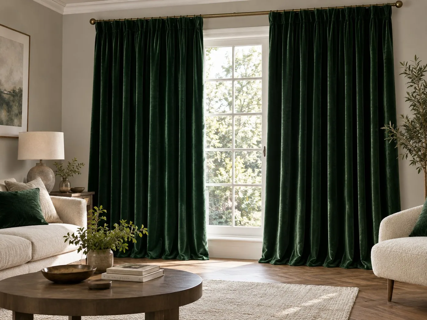 Made-to-measure Velvet curtains shown in a real home setting